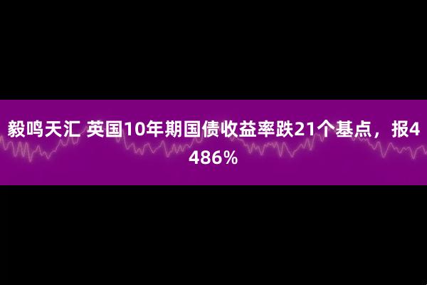 毅鸣天汇 英国10年期国债收益率跌21个基点，报4486%