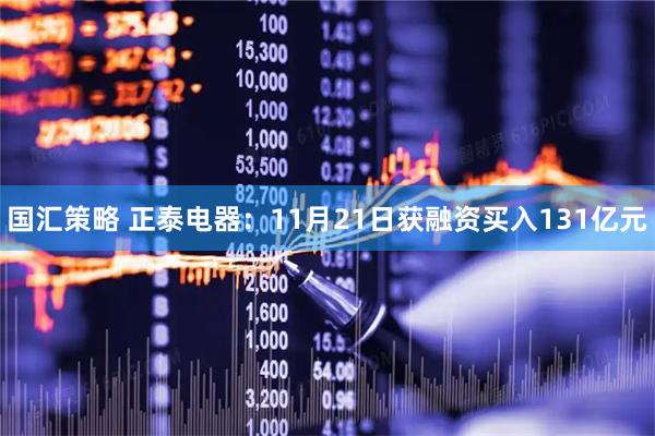 国汇策略 正泰电器：11月21日获融资买入131亿元